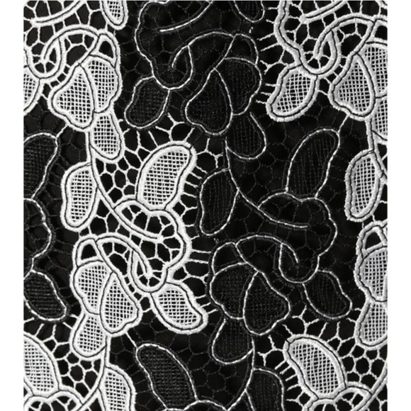 Diane von Furstenberg black and white macramé floral Guipure lace dress Size 2 - Picture 14 of 14